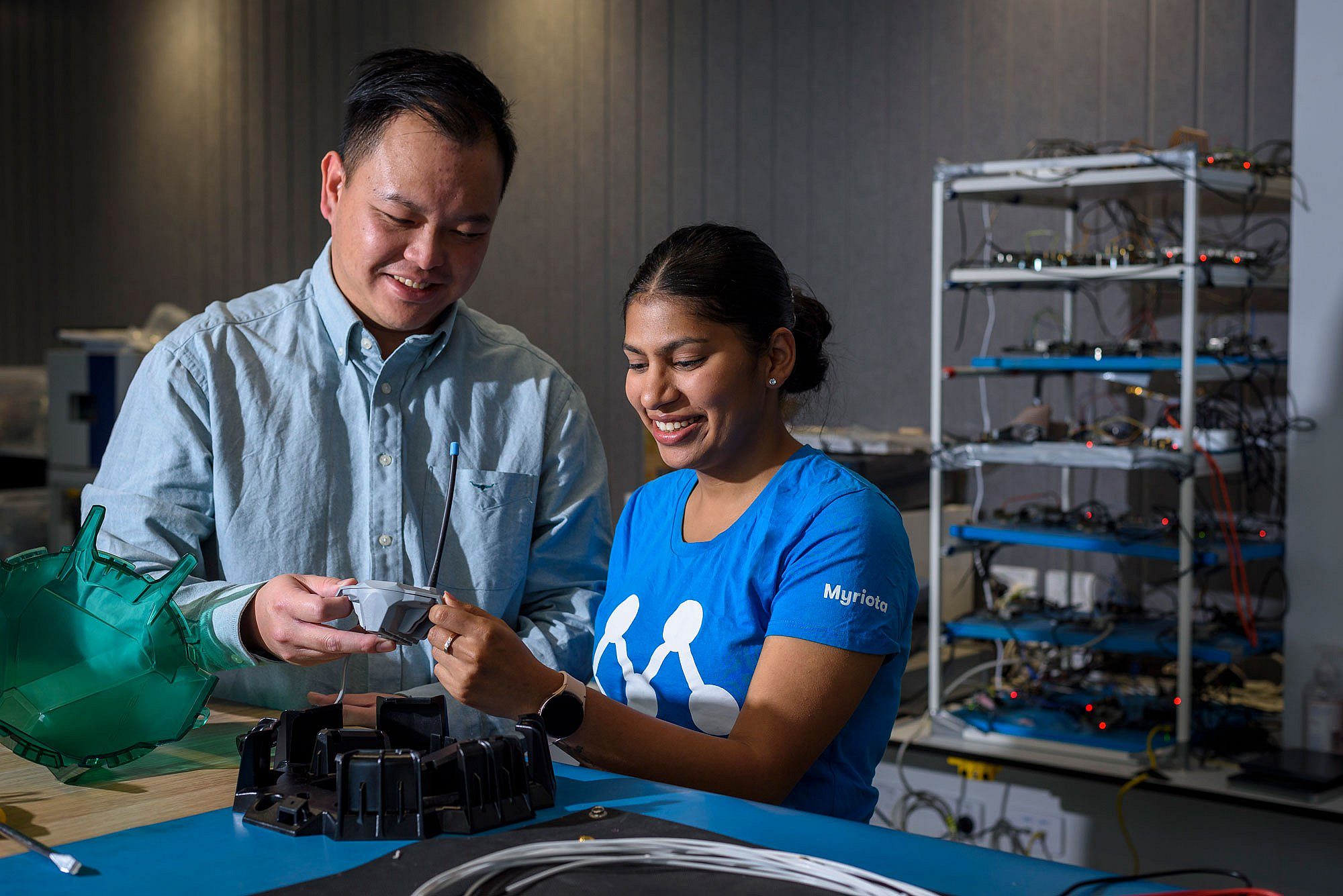 Male and female defence workers in manufacturing-technology setting